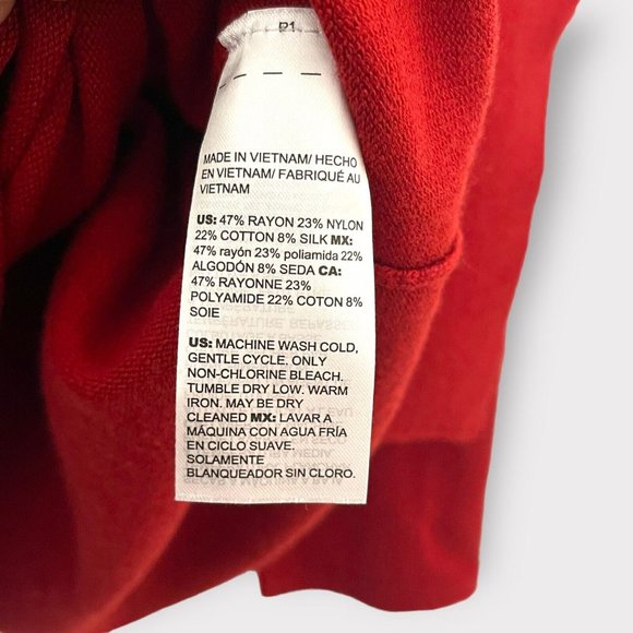 Chico's Women Luxe Tie Neck Detail‎ Pullover Sweater Spiced Red Size 2 Large NWT - Picture 11 of 14